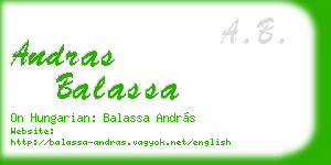 andras balassa business card