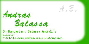 andras balassa business card